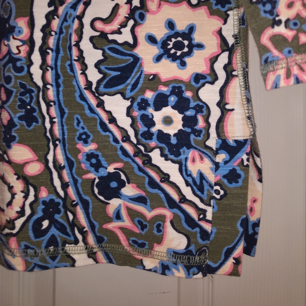 Talbots Pink Blue Paisley Print blouse Size Small petite - Picture 5 of 6